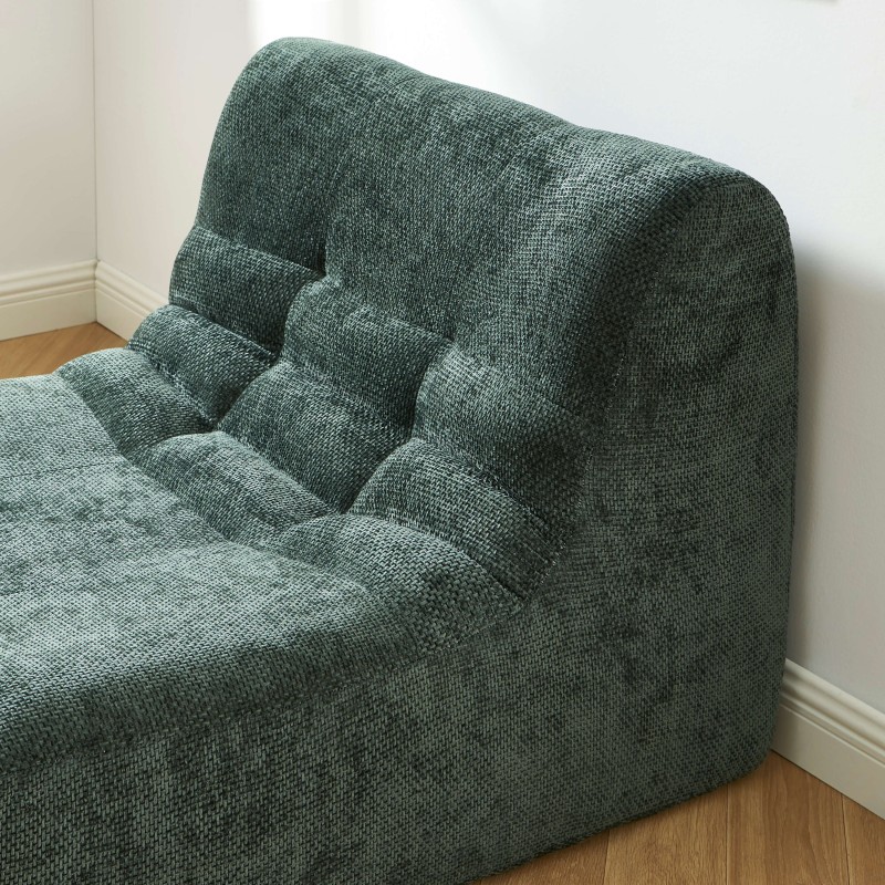 Chauffeuse JANIS modulable 1 place tissu chenille vert