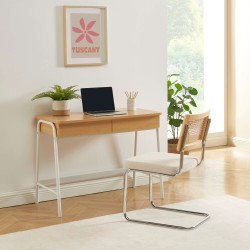 Bureau ESRA effet chêne et blanc 100cm