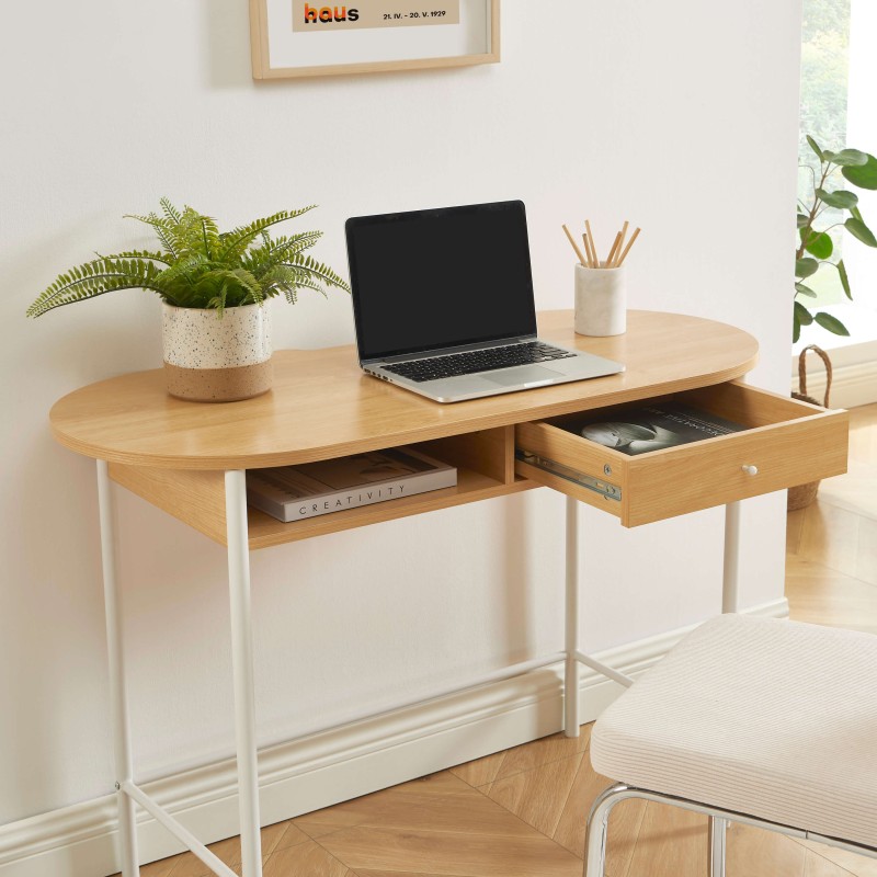 Bureau GAIA effet chêne et blanc