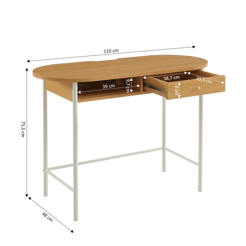 Bureau GAIA effet chêne et blanc