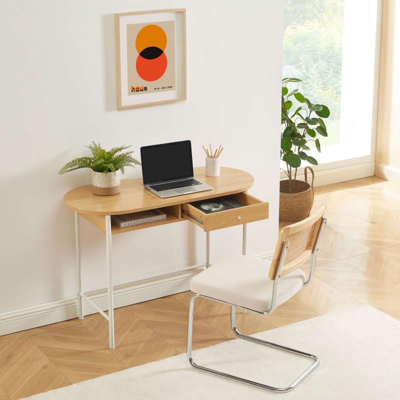 Bureau GAIA effet chêne et blanc
