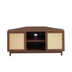 Meuble tv d'angle HARIA effet noyer