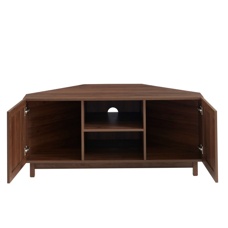 Meuble tv d'angle HARIA effet noyer