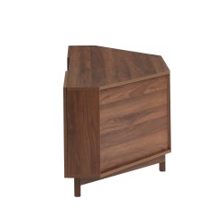 Meuble tv d'angle HARIA effet noyer