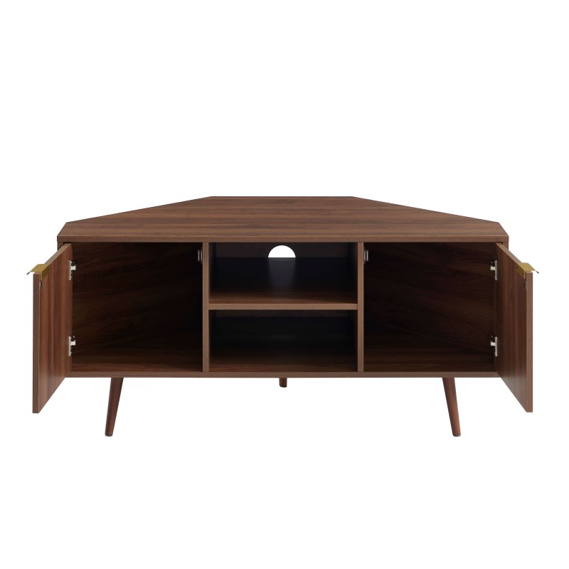 Meuble tv d'angle JEANNE effet noyer