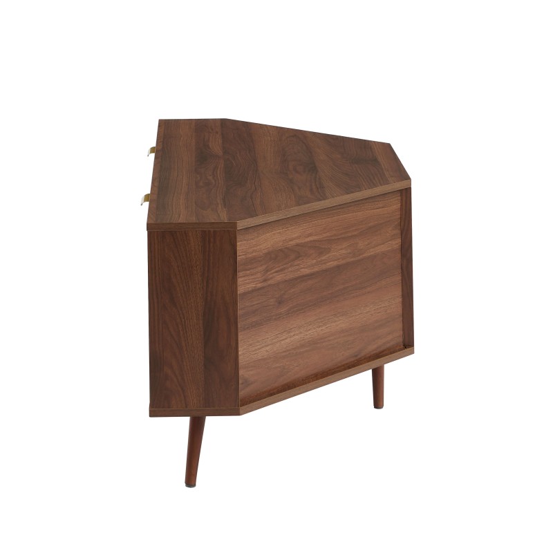 Meuble tv d'angle JEANNE effet noyer