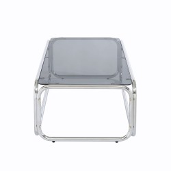 Tavolino MAGGY vetro temperato nero struttura cromata