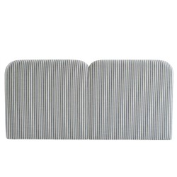 Testiera LOUISON in tessuto di lino a righe bianche e blu 160 cm