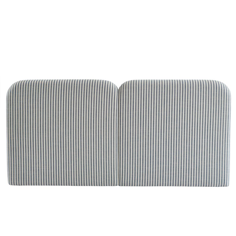 Testiera LOUISON in tessuto di lino a righe bianche e blu 160 cm