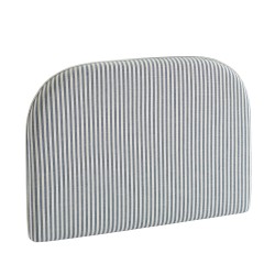 Kopfteil LOUISON aus weiß-blau gestreiftem Leinenstoff, 90 cm