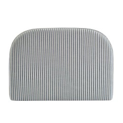 Kopfteil LOUISON aus weiß-blau gestreiftem Leinenstoff, 90 cm