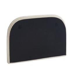 Kopfteil LOUISON aus gestreiftem Leinenstoff in Weiß und Beige, 90 cm