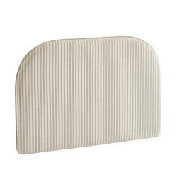 Kopfteil LOUISON aus gestreiftem Leinenstoff in Weiß und Beige, 90 cm