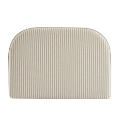 Kopfteil LOUISON aus gestreiftem Leinenstoff in Weiß und Beige, 90 cm