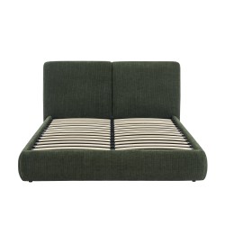 Letto contenitore YOKA 160x200 in velluto a coste verde, rete inclusa