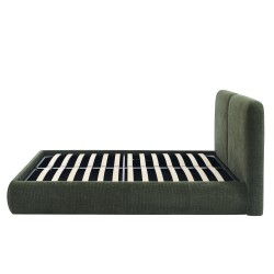 Letto contenitore YOKA 160x200 in velluto a coste verde, rete inclusa