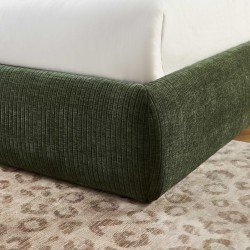 Letto contenitore YOKA 160x200 in velluto a coste verde, rete inclusa