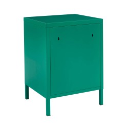 Table de chevet PANTONE métal émeraude double tiroirs 40cm