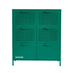 Commode PANTONE 6 tiroirs métal émeraude 90cm
