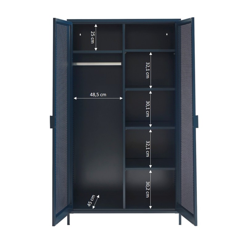 Armadio PANTONE in metallo blu notte a 2 ante