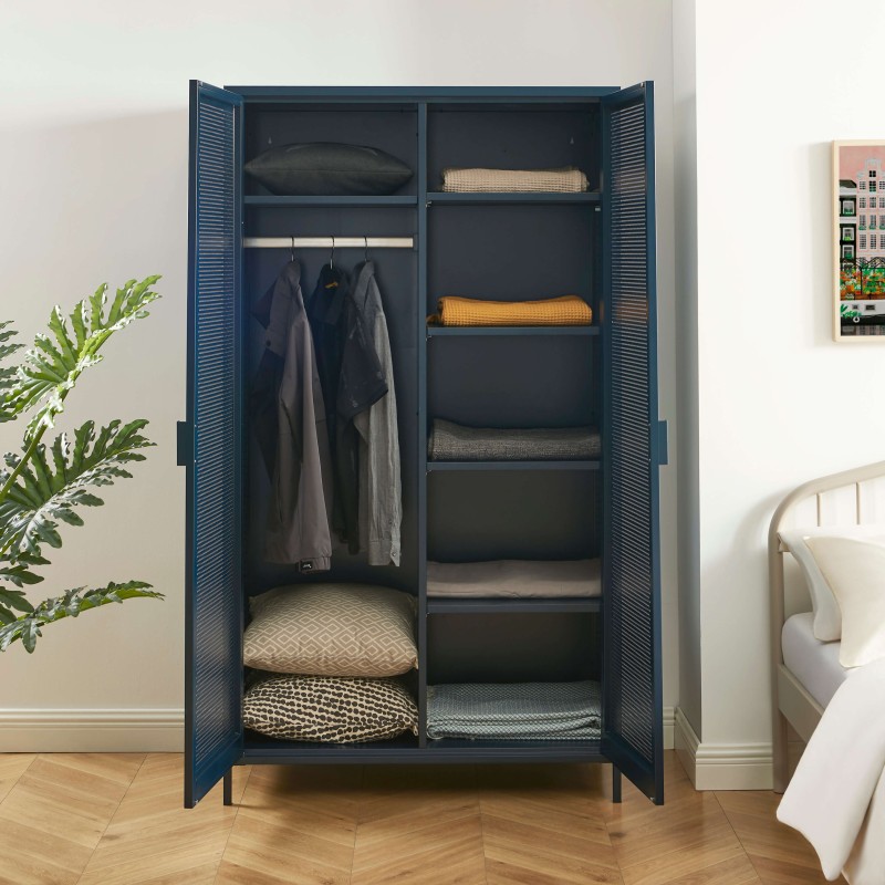 Armadio PANTONE in metallo blu notte a 2 ante