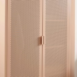 Armadio PANTONE in metallo rosa cipria a 2 ante