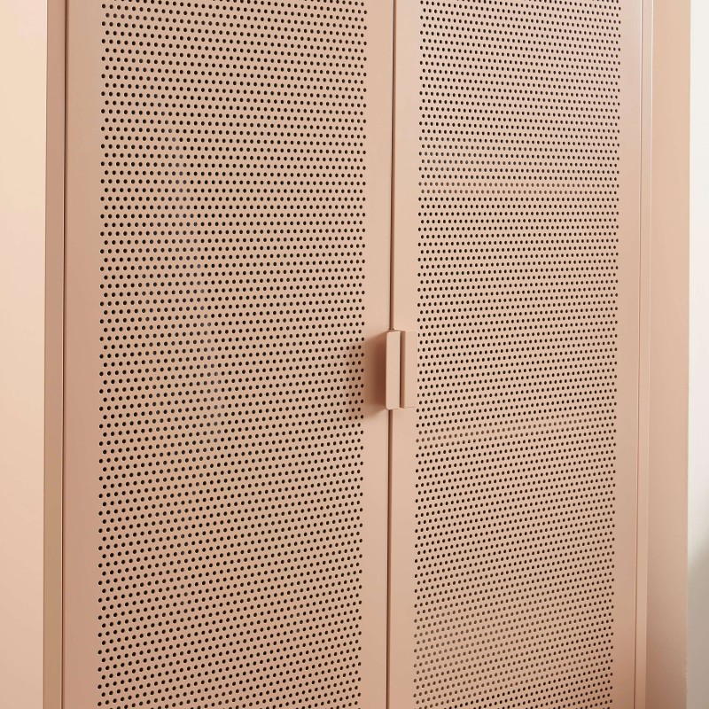 Armadio PANTONE in metallo rosa cipria a 2 ante