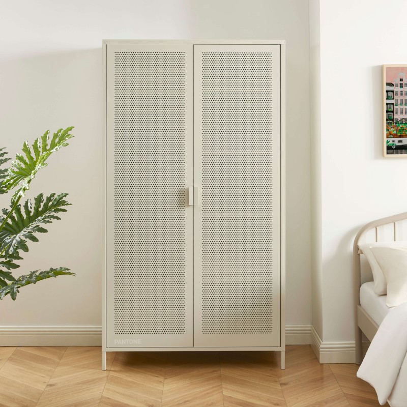 Armadio PANTONE in metallo beige sabbia a 2 ante