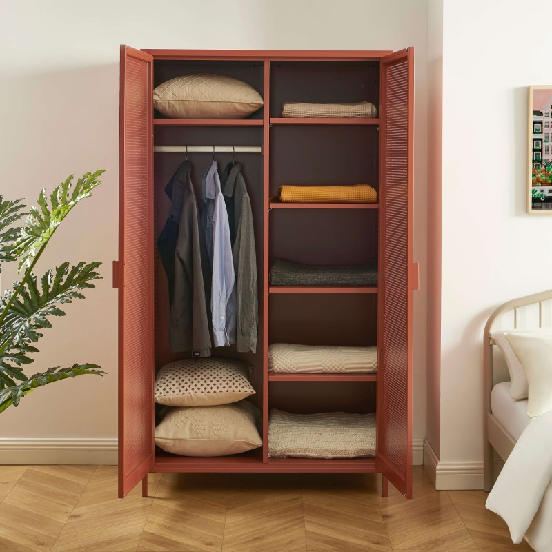 Armadio PANTONE in metallo terracotta a 2 ante