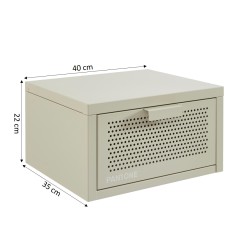 Table de chevet murale PANTONE métal beige sable 40cm