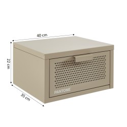 Comodino da parete PANTONE in metallo color tortora 40 cm