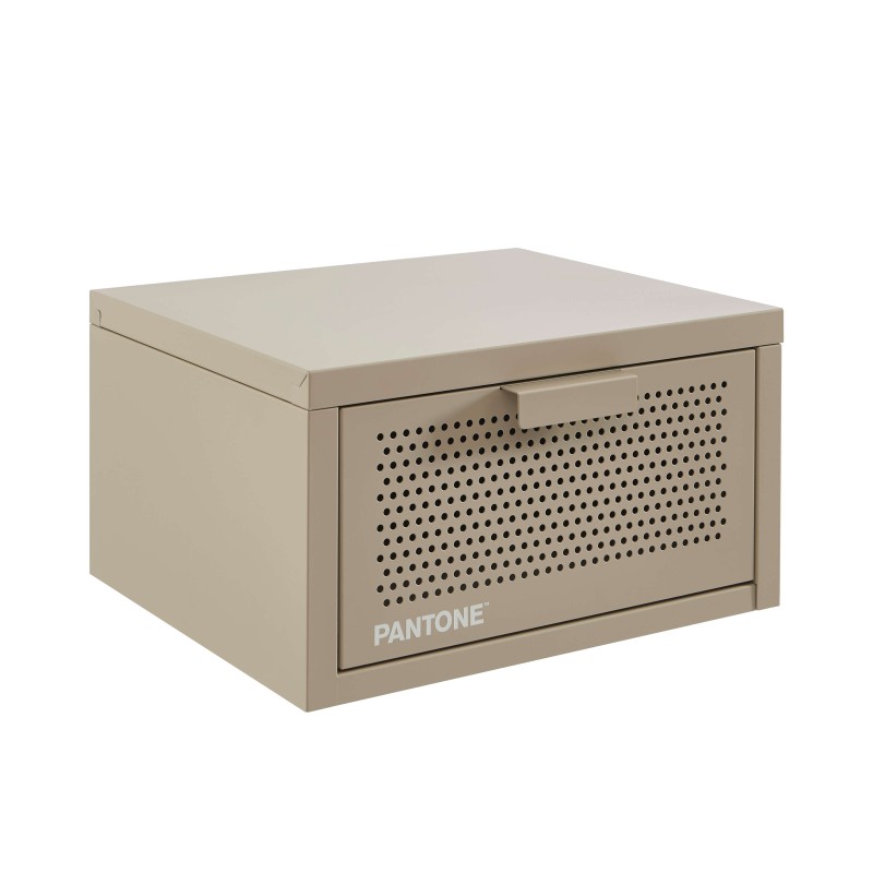 Comodino da parete PANTONE in metallo color tortora 40 cm