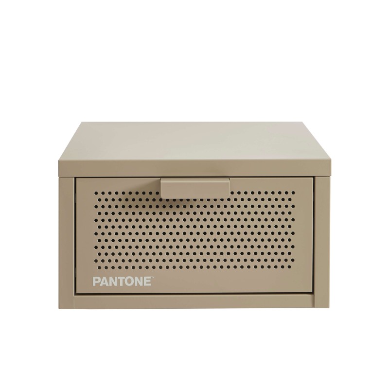 Comodino da parete PANTONE in metallo color tortora 40 cm