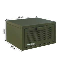 Table de chevet murale PANTONE métal vert olive 40cm