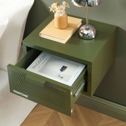 Table de chevet murale PANTONE métal vert olive 40cm