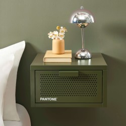 Table de chevet murale PANTONE métal vert olive 40cm