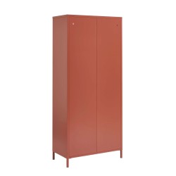 Credenza PANTONE in vetro scanalato e metallo terracotta h180cm