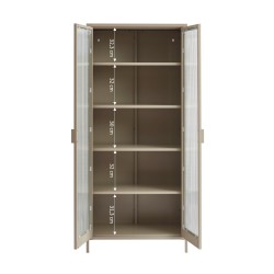 Credenza PANTONE in vetro scanalato e metallo color talpa h180cm