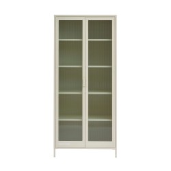 Credenza PANTONE in vetro scanalato e metallo beige sabbia h180cm