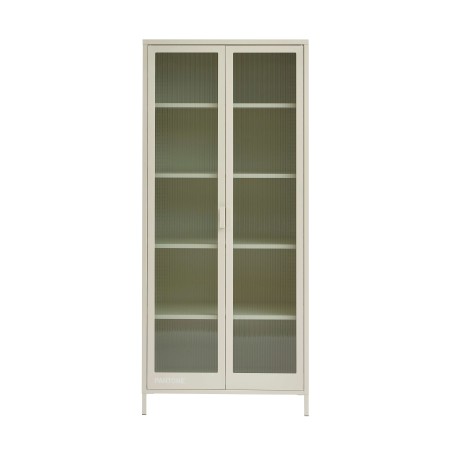 Vaisselier PANTONE en verre cannelé et métal beige sable h180cm