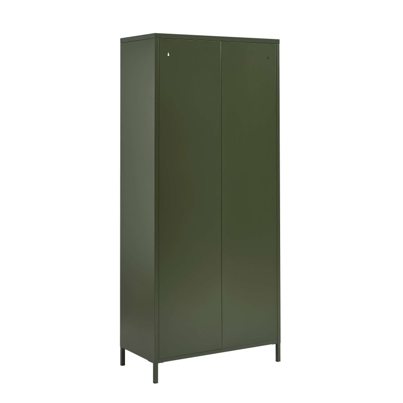 Credenza PANTONE in vetro scanalato e metallo verde oliva h180cm