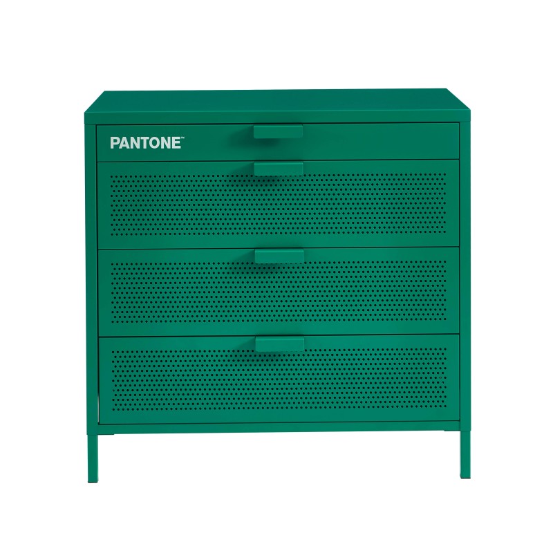 Commode PANTONE métal émeraude 4 tiroirs