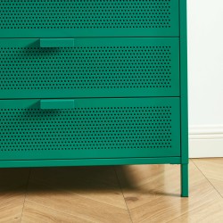 Commode PANTONE métal émeraude 4 tiroirs