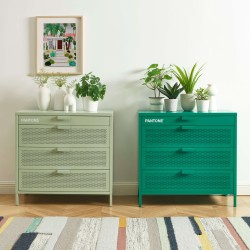 Commode PANTONE métal émeraude 4 tiroirs