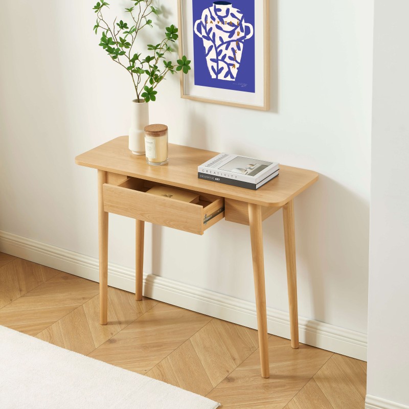 Konsole SOLENN in Eiche-Optik, 1 Schublade, 100 cm