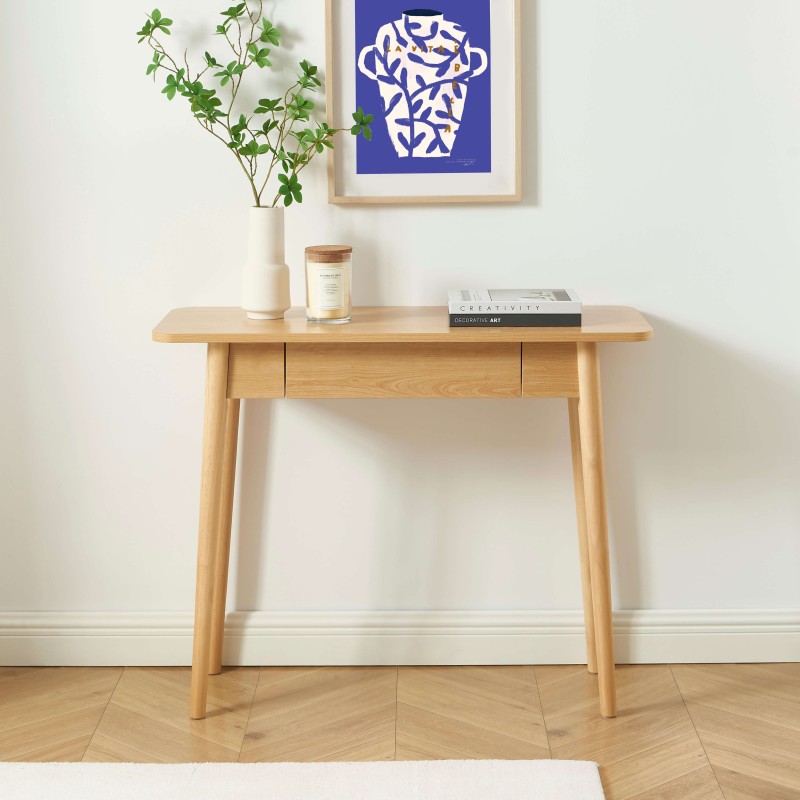 Konsole SOLENN in Eiche-Optik, 1 Schublade, 100 cm