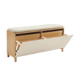 Panca porta scarpe ORCA effetto rovere e ante beige