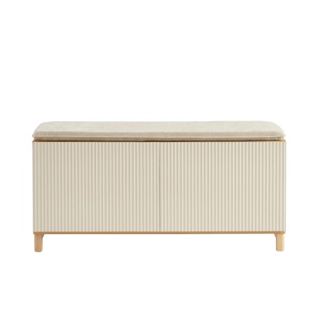 Schuhbank ORCA in Eiche-Optik mit beigen Türen