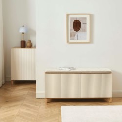Panca porta scarpe ORCA effetto rovere e ante beige