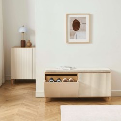 Panca porta scarpe ORCA effetto rovere e ante beige